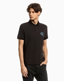 Splash Monogram Polo, Ck Black, hi-res