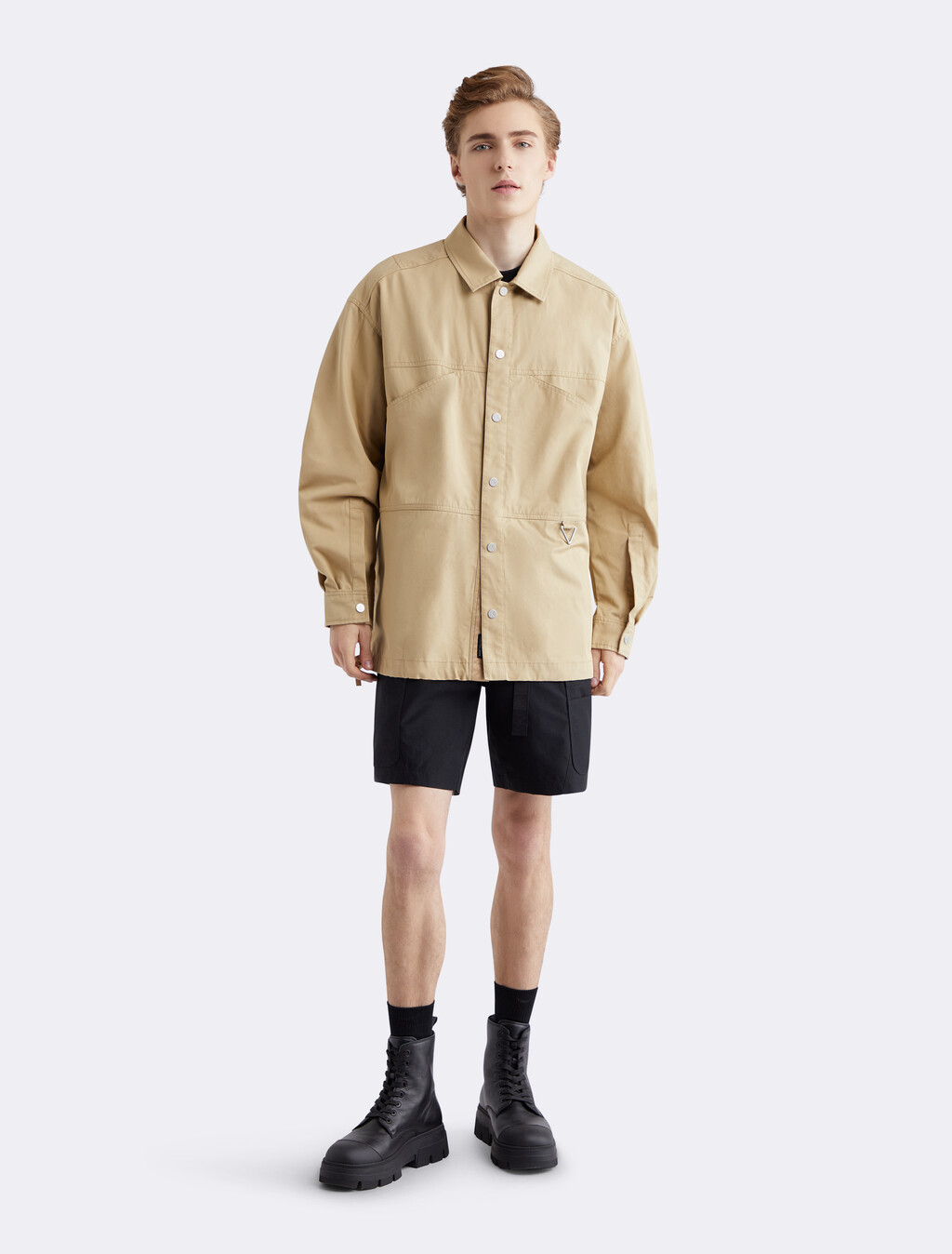 Premium Capsule Relaxed Utility Shirt, Travertine, hi-res