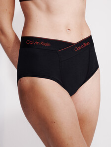 Icon Cotton High Waist Bikini, Black, hi-res