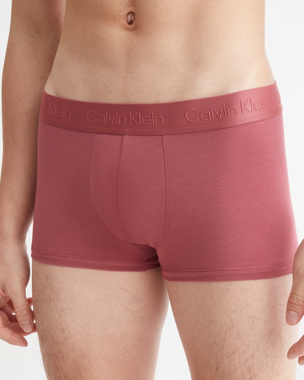 CK Black Ultra Soft Cashmere Low Rise Trunks, Raspberry Blush, hi-res