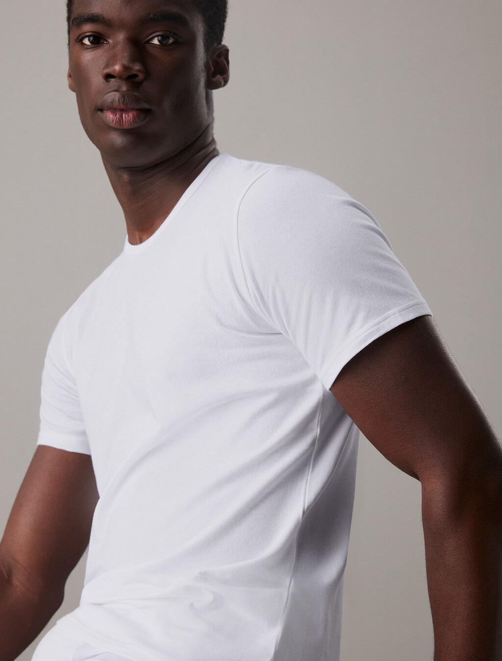 Icon Cotton Stretch Crew Neck T-Shirts 2 Pack, White/White, hi-res