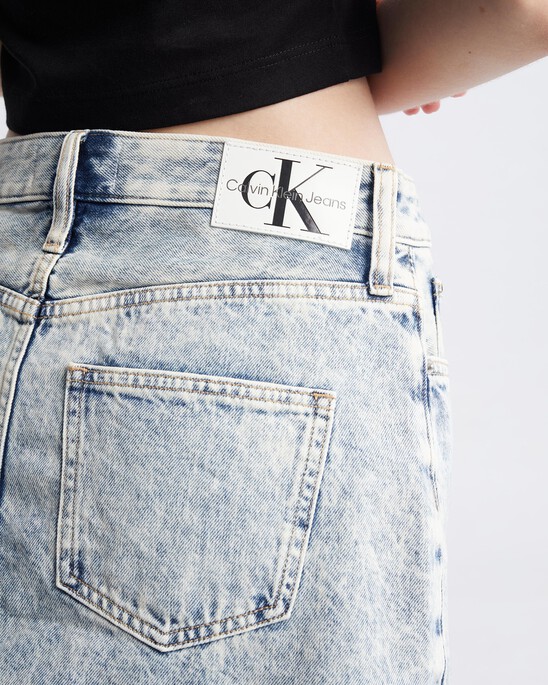 Recycled Cotton A Line Mini Denim Skirt