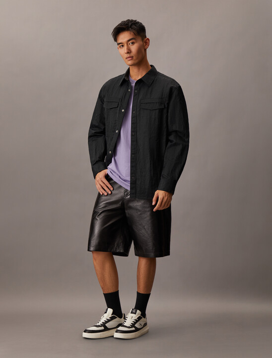 Relaxed Nylon Shirt Jacket