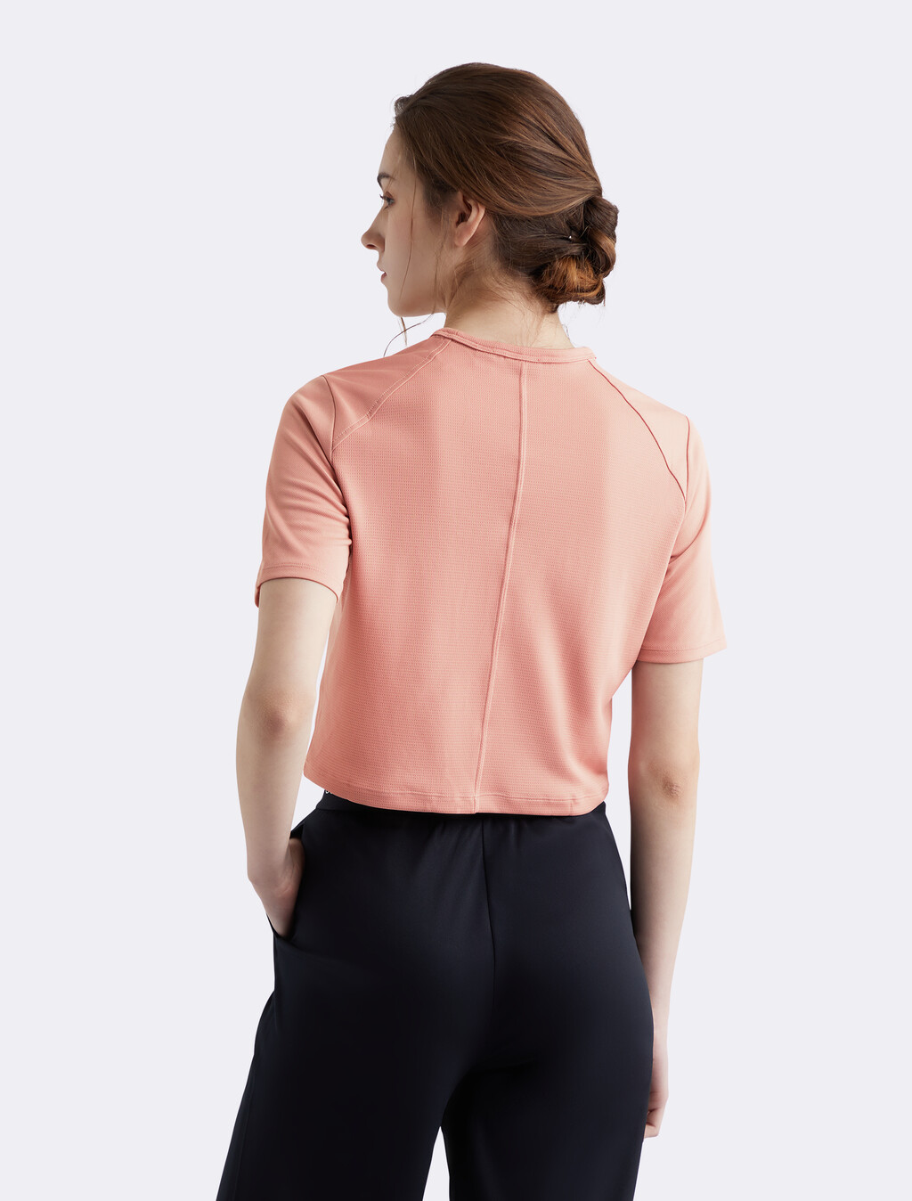 Cropped Gym T-shirt, ASH ROSE, hi-res