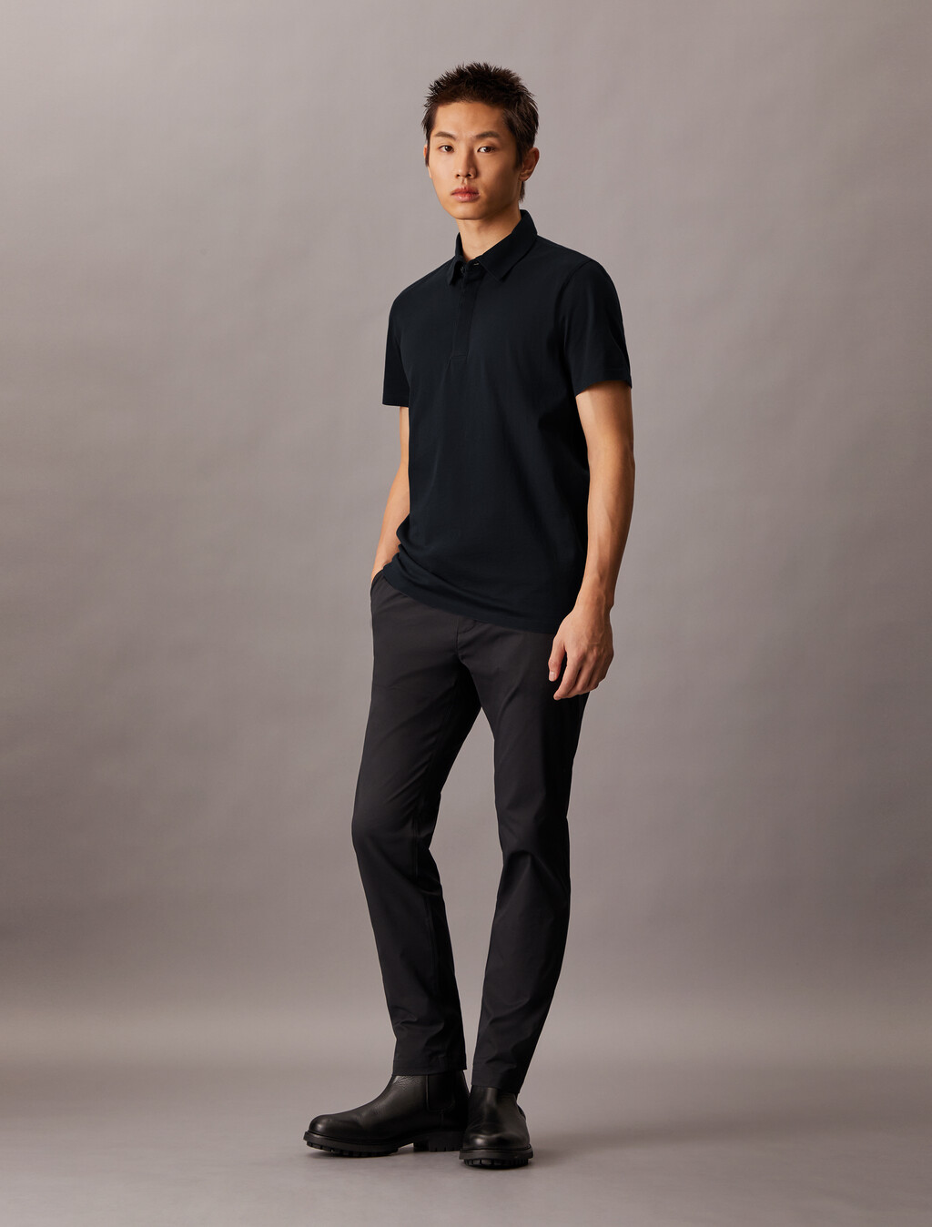 Double Mercerized Cotton Short Sleeve Polo, Vulcan, hi-res