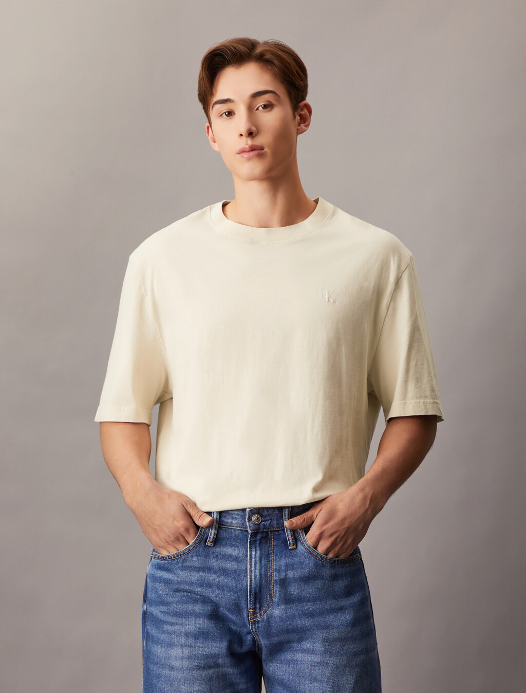 Washed Puff Print Tee, Moonbeam, hi-res