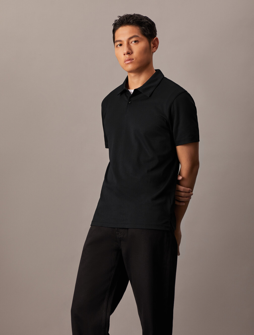 Performance Stretch Polo, Black Beauty, hi-res
