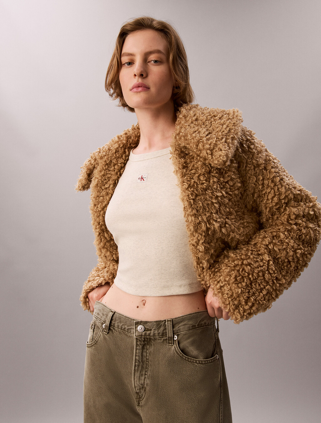 Faux Shearling Teddy Jacket, Tigers Eye, hi-res