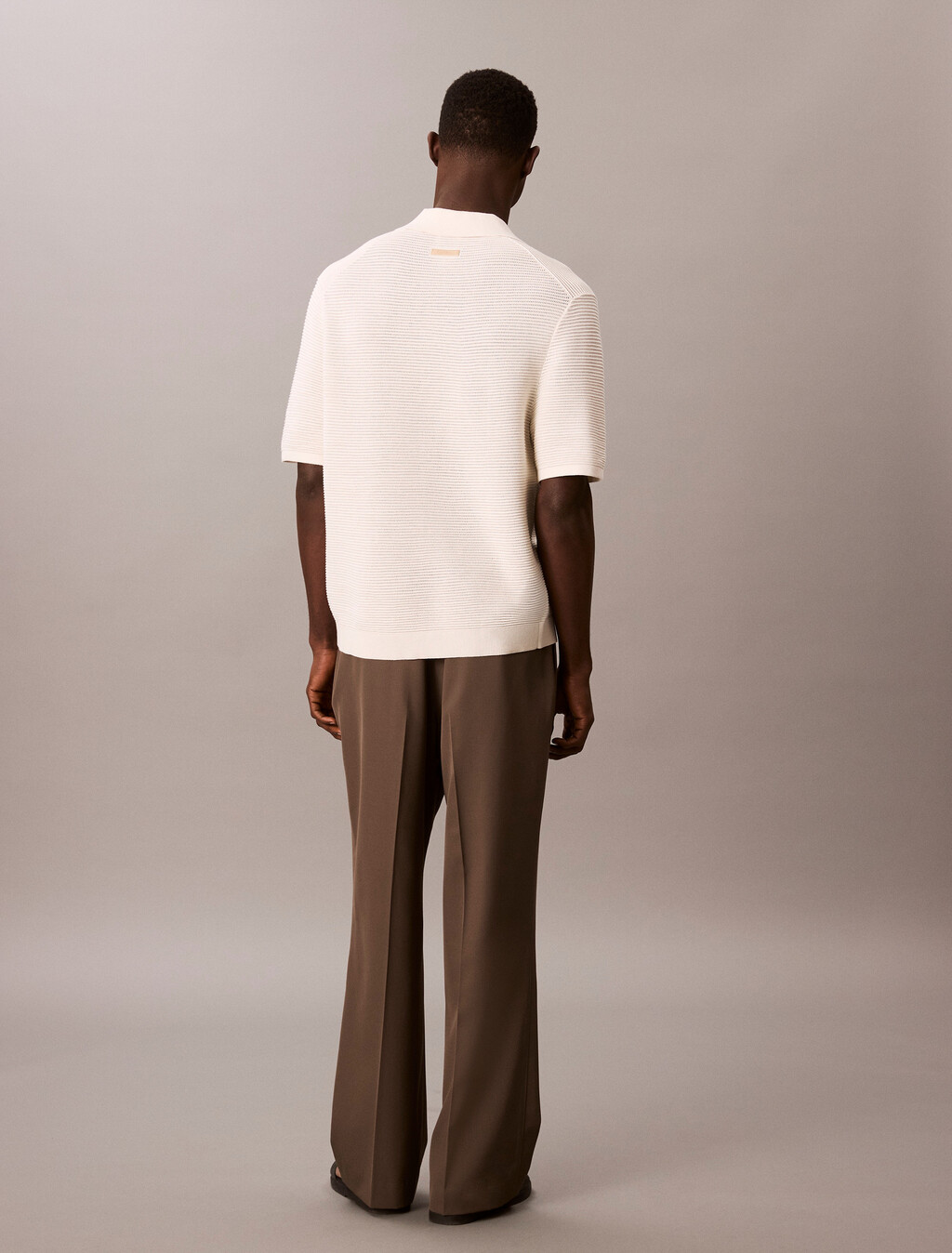 Tech Knit Johnny Collar Polo Shirt, Tofu, hi-res