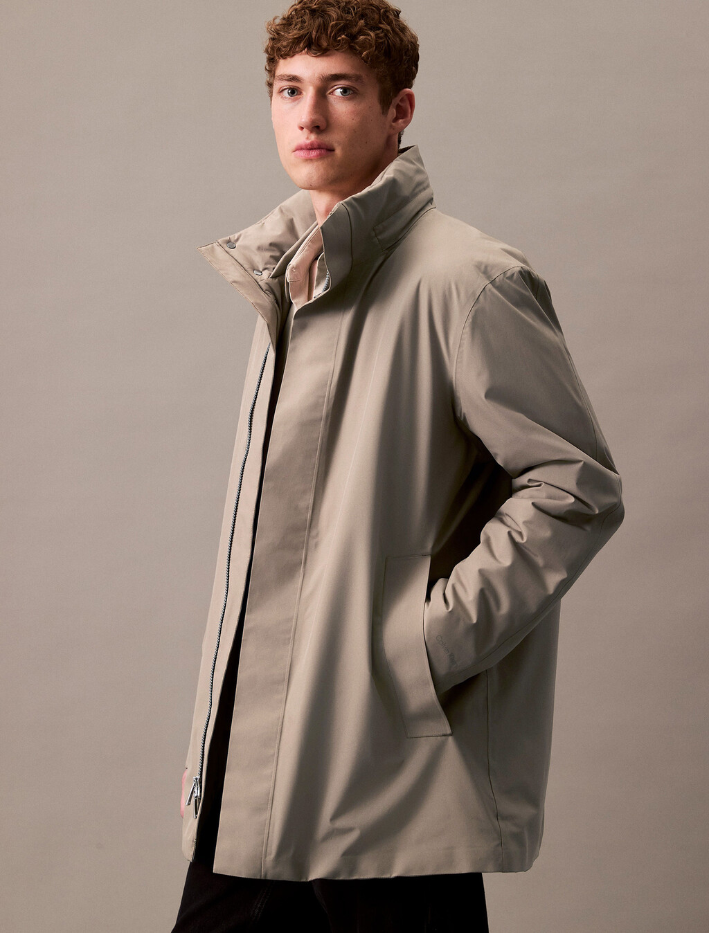 Heavyweight Mid Length Puffer Jacket, Brindle, hi-res