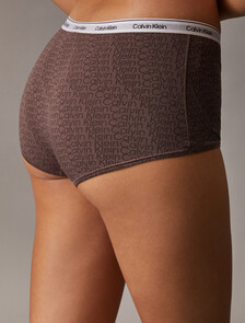 Modern Logo Hipster Panty, SHUFFLED LOGO_SMALL_PLUM TRUFFLE, hi-res