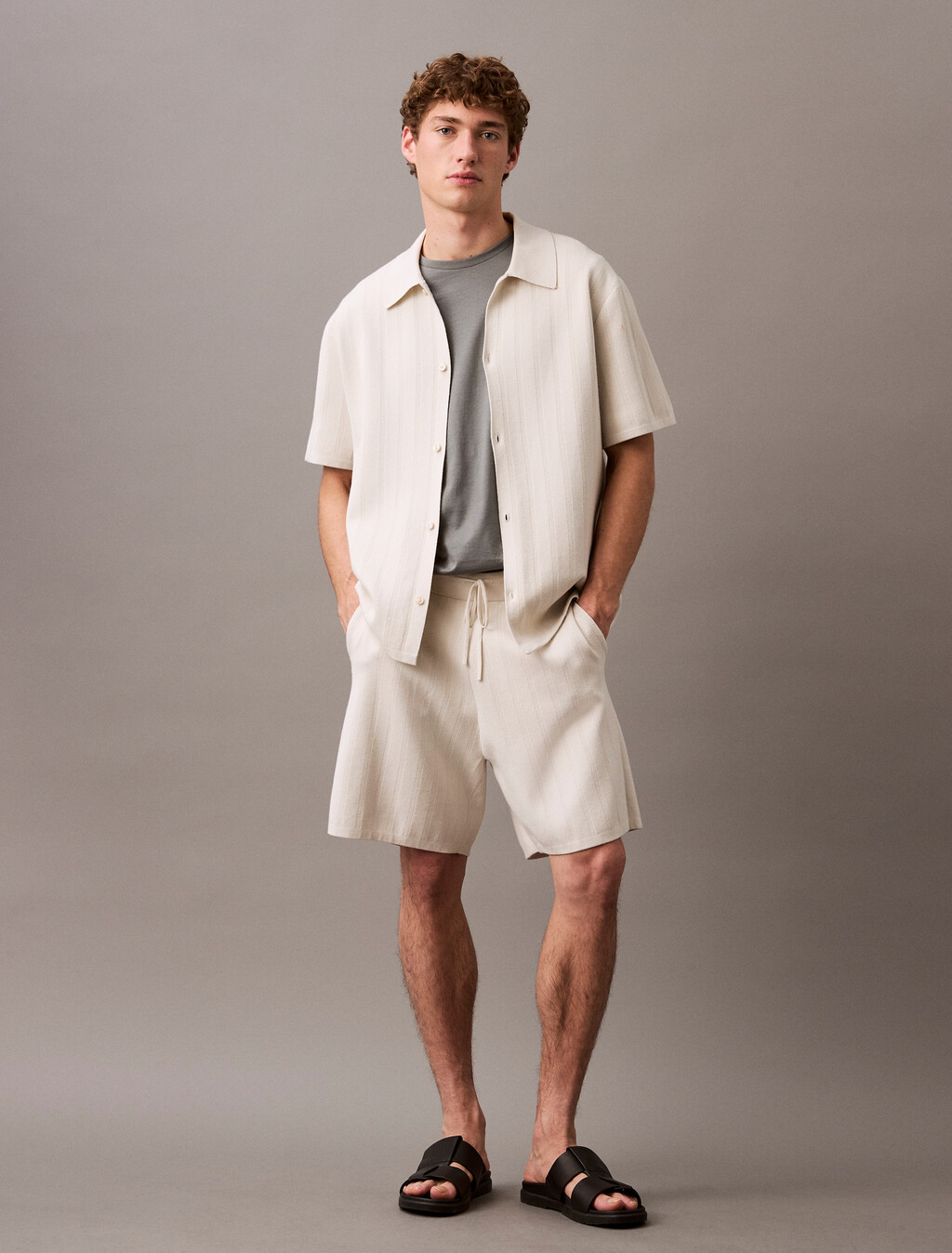 Jacquard Mesh Jogging Shorts, Silver Birch, hi-res