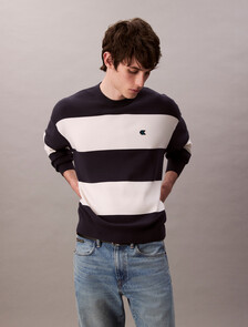 Tech Knit Stripe Relaxed Jumper, Night Sky, hi-res