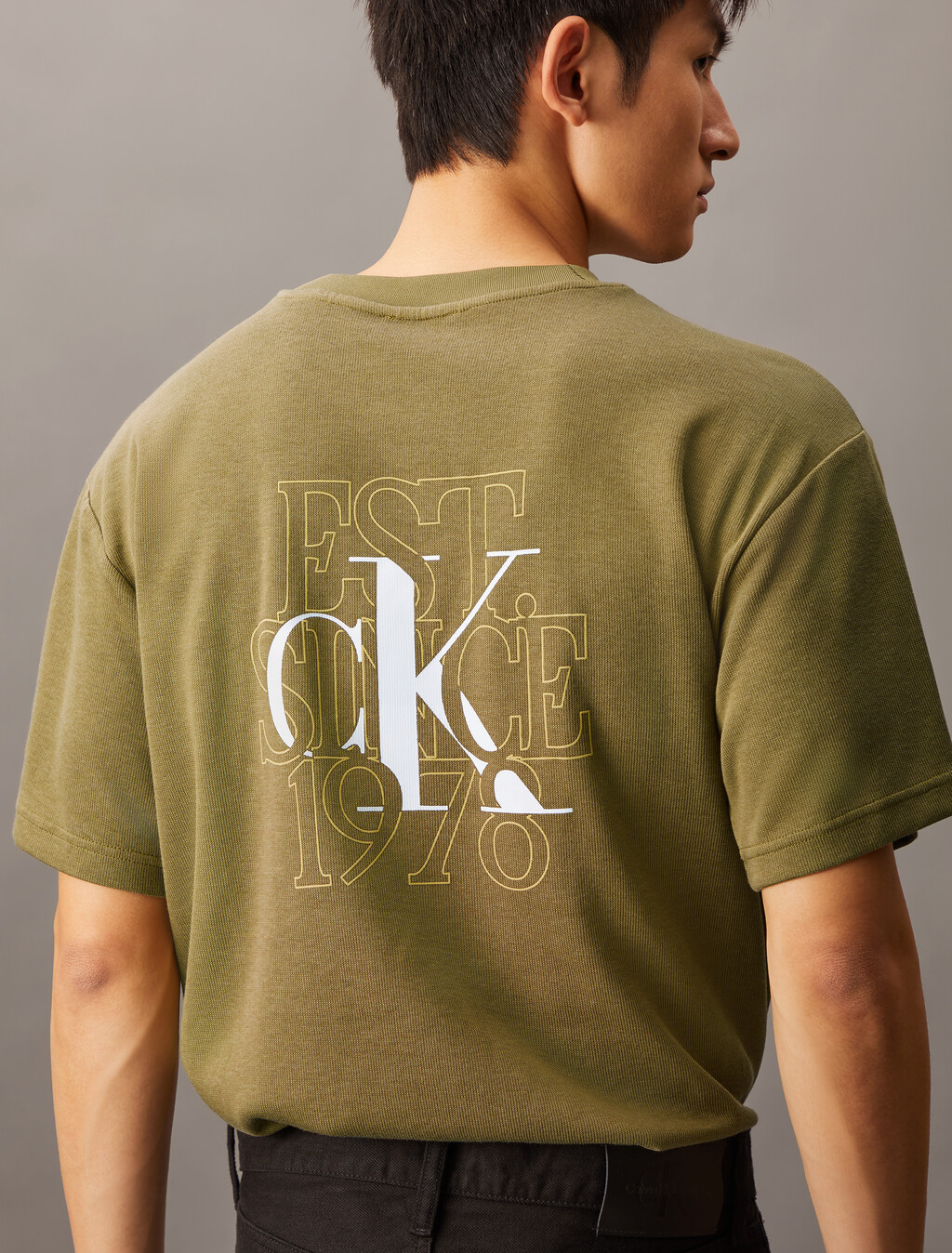 Back Monogram Short Sleeve Sweatshirt, Gothic Olive, hi-res