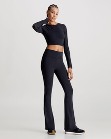 Long Sleeve Cropped Gym Top, BLACK BEAUTY, hi-res