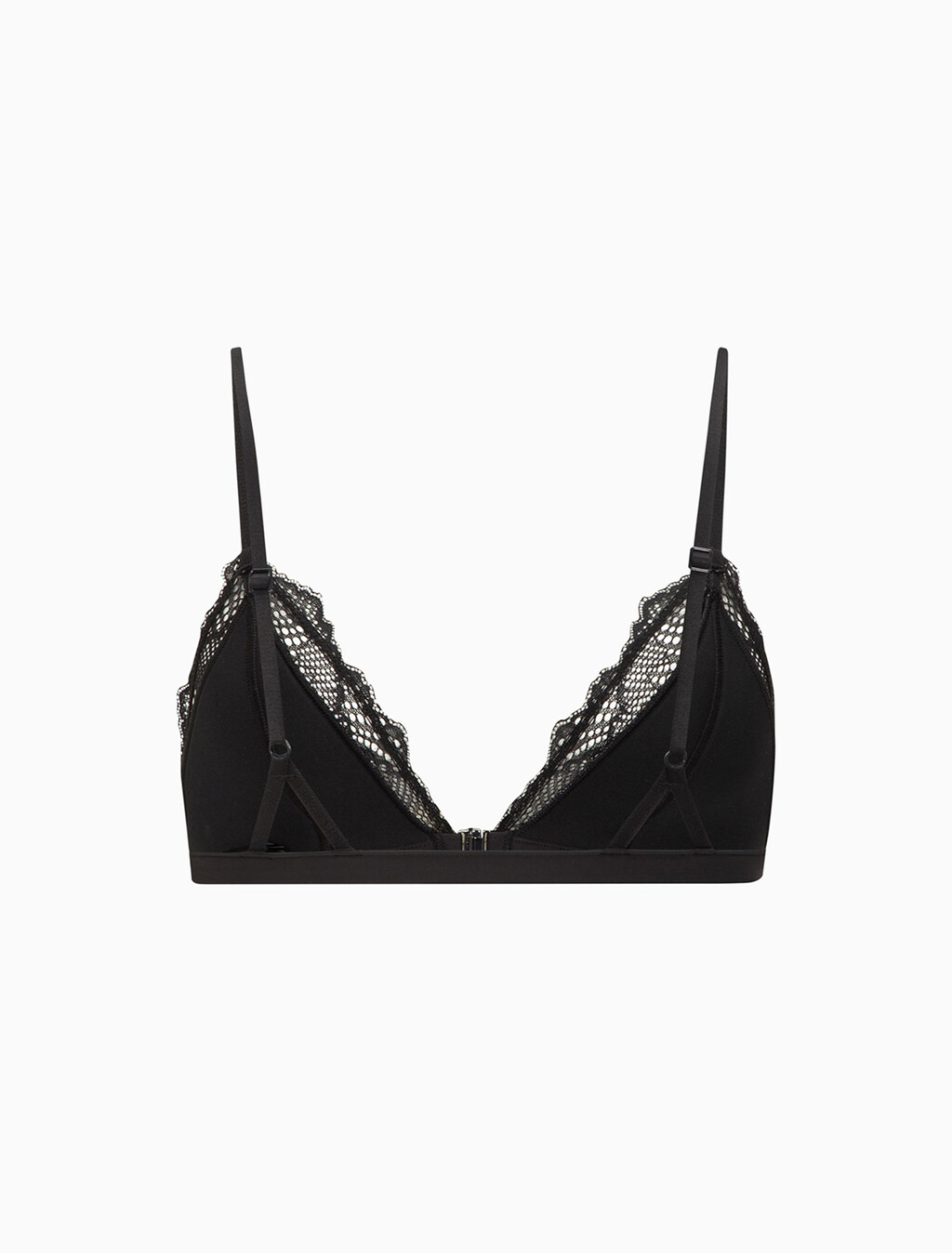 Lace Lightly Lined Triangle Bra, Black, hi-res