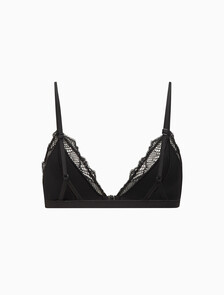 Lace Lightly Lined Triangle Bra, Black, hi-res