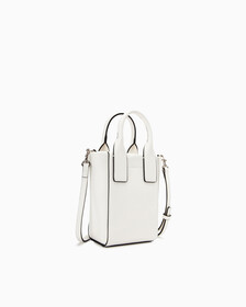 CKJ SCULPTED MONOGRAM MICRO TOTE, ANCIENT WHITE, hi-res