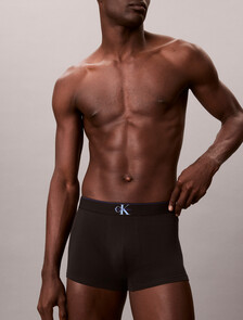 Graphic Monogram Cotton Stretch Trunks, BLACK w/ BLUE RIVER FOG/BLUE RIVER FOG w/ BLUE DES, hi-res