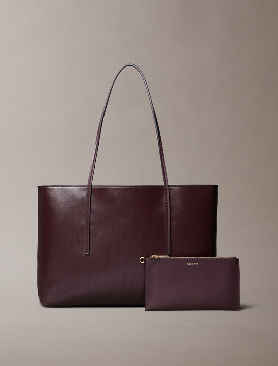Allover Monogram Logo Tote Bag with Pouch