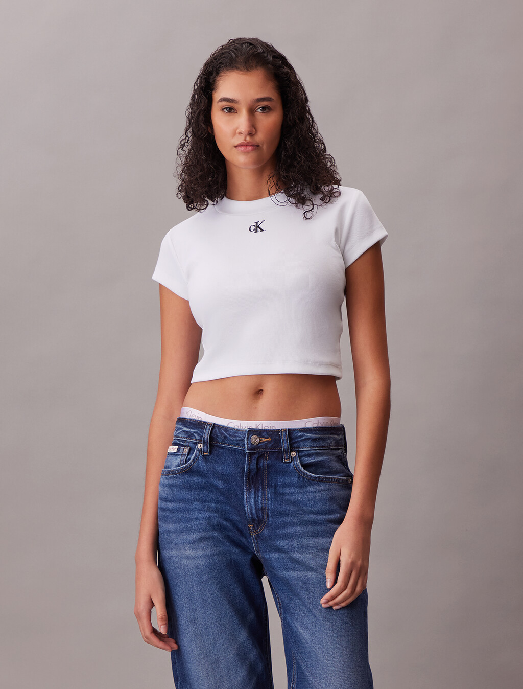 Rib Knit Baby Tee, Bright White, hi-res