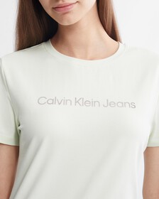Shrunken Institutional Logo Tee, Canary Green, hi-res