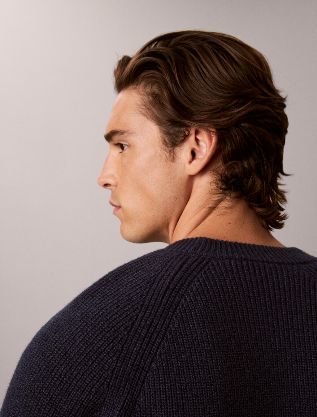 Wool Blend Ribbed Jumper, Dark Sapphire, hi-res