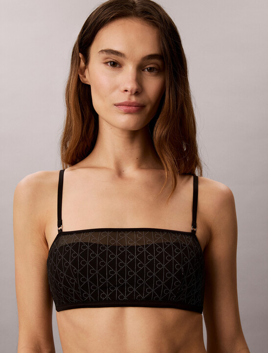 Lightly Lined Bandeau - Emblem Mesh