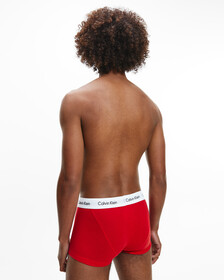 COTTON STRETCH 3 PACK LOW RISE TRUNK, White/ Pyro Blue /Red Ginger, hi-res