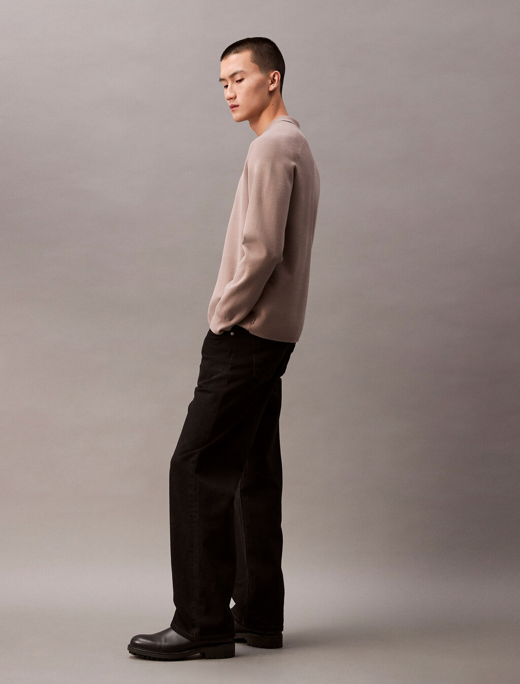 Tech Knit Sweater Polo Shirt, Cinder, hi-res