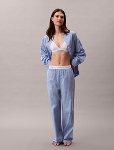 Cotton Poplin Logo Waistband Pant, 19471 TRAIL STRIPE+FROZEN FJORD, hi-res