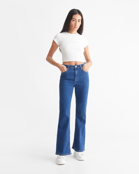 Italian Denim High Rise Flare Jeans
