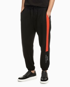 REIMAGINE COLOR BLOCK INSTITUTIONAL SWEATPANTS, Ck Black / Coral Orange, hi-res