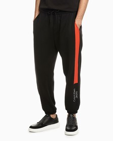 Reimagine Color Block Institutional Sweatpants, Ck Black / Coral Orange, hi-res