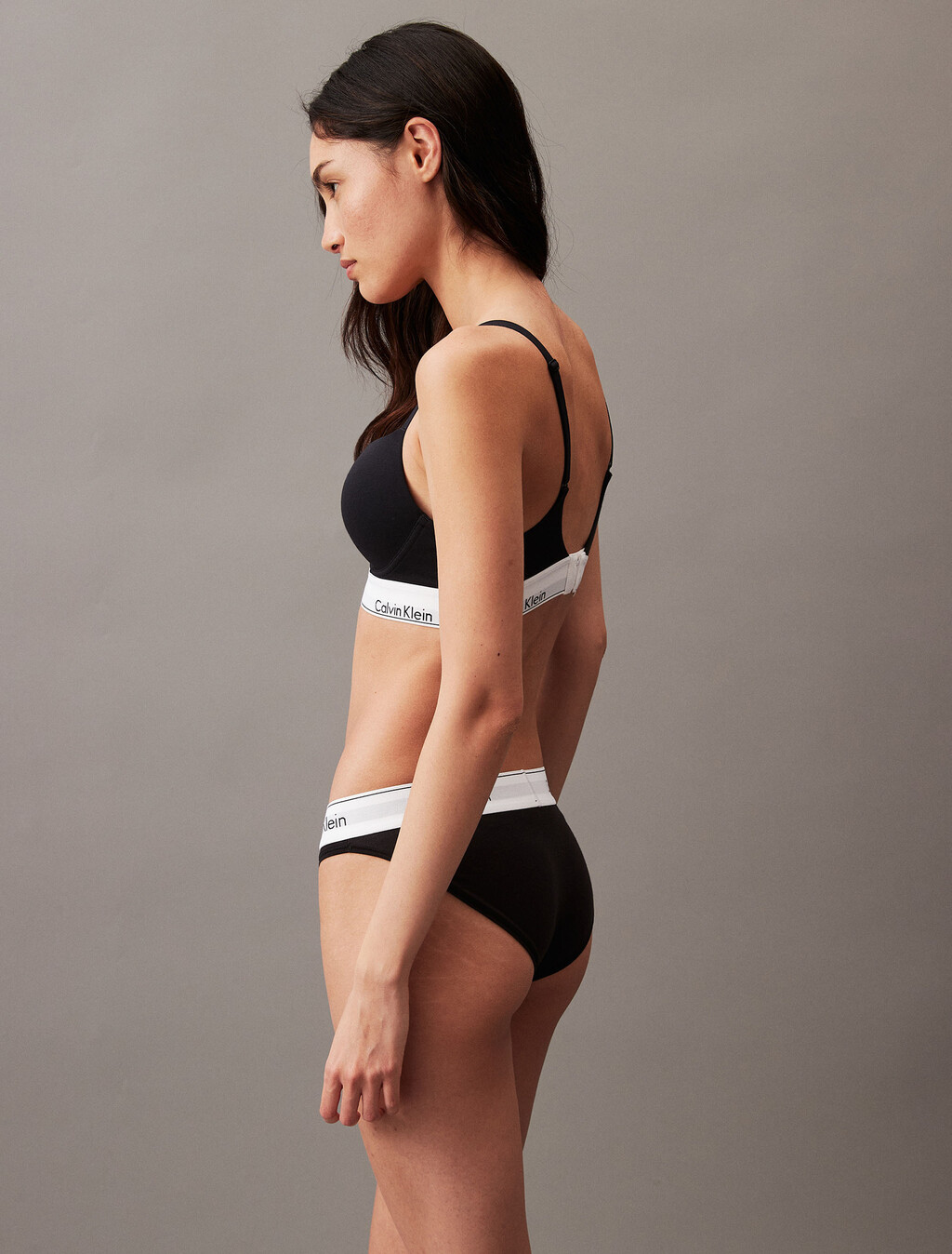 Icon Cotton Push Up Plunge Bra, Black, hi-res