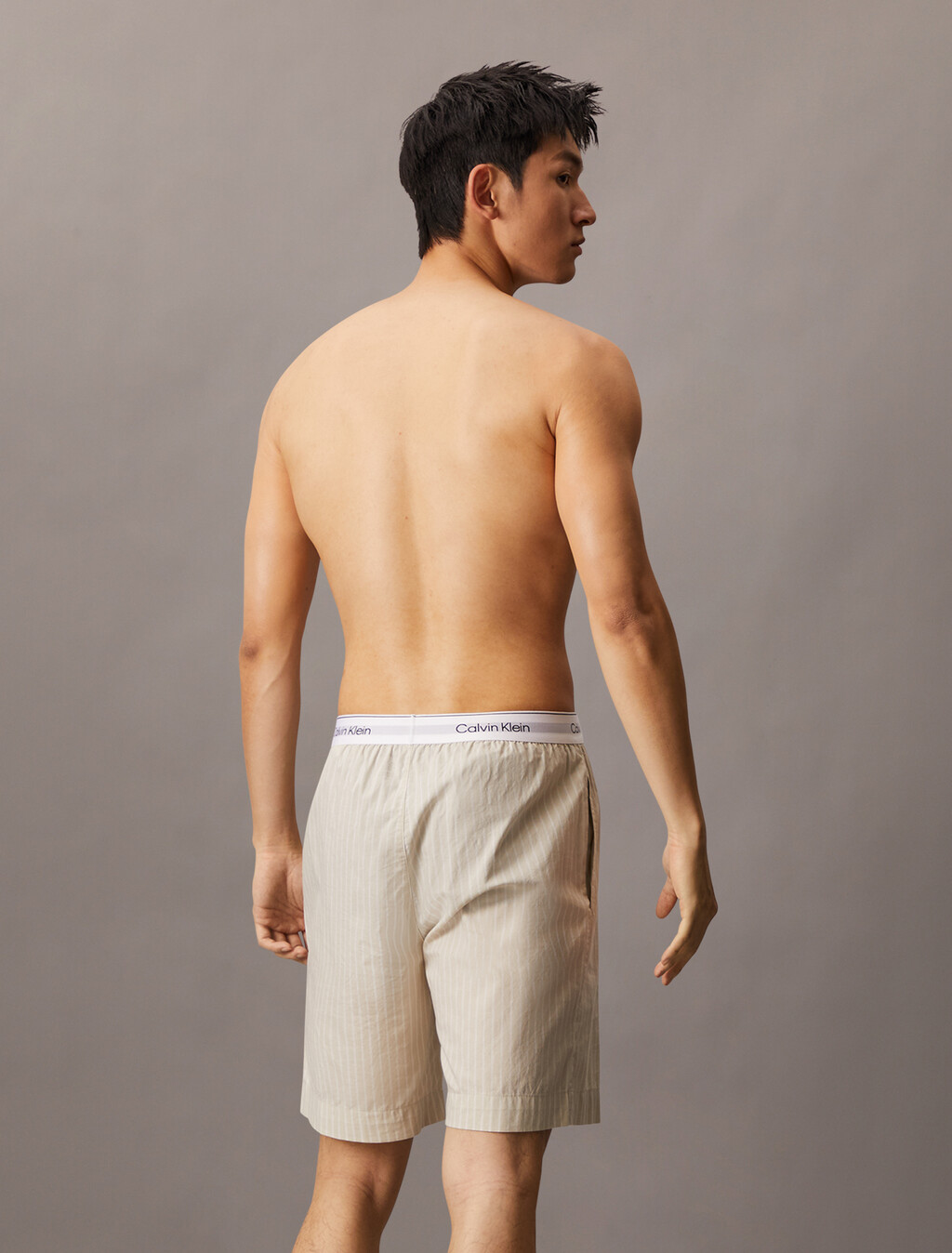 Cotton Poplin Sleep Short, 17744 STEADY STRIPE+PELICAN, hi-res