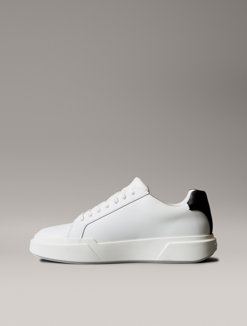 Leather Durable Traction NYC Trainers, Bright White/Black, hi-res