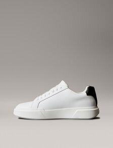 Leather Durable Traction NYC Trainers, Bright White/Black, hi-res