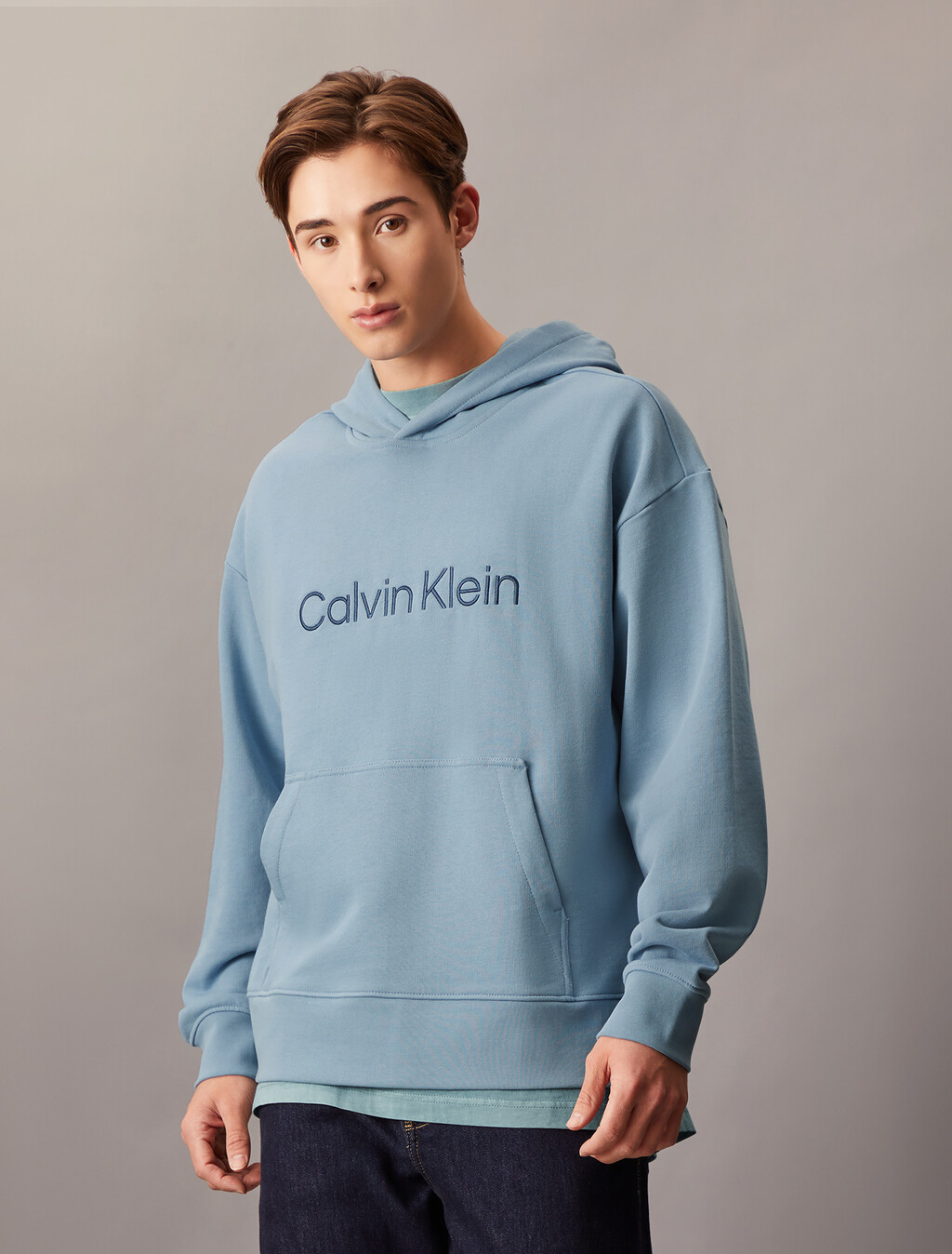 Hero Logo Terry Hoodie, Faded Denim, hi-res