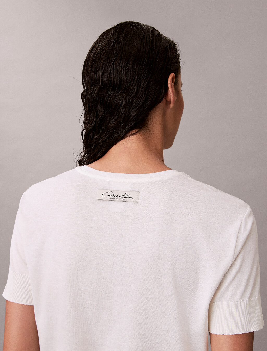 Silk Cotton Crewneck Tee, Snow White, hi-res