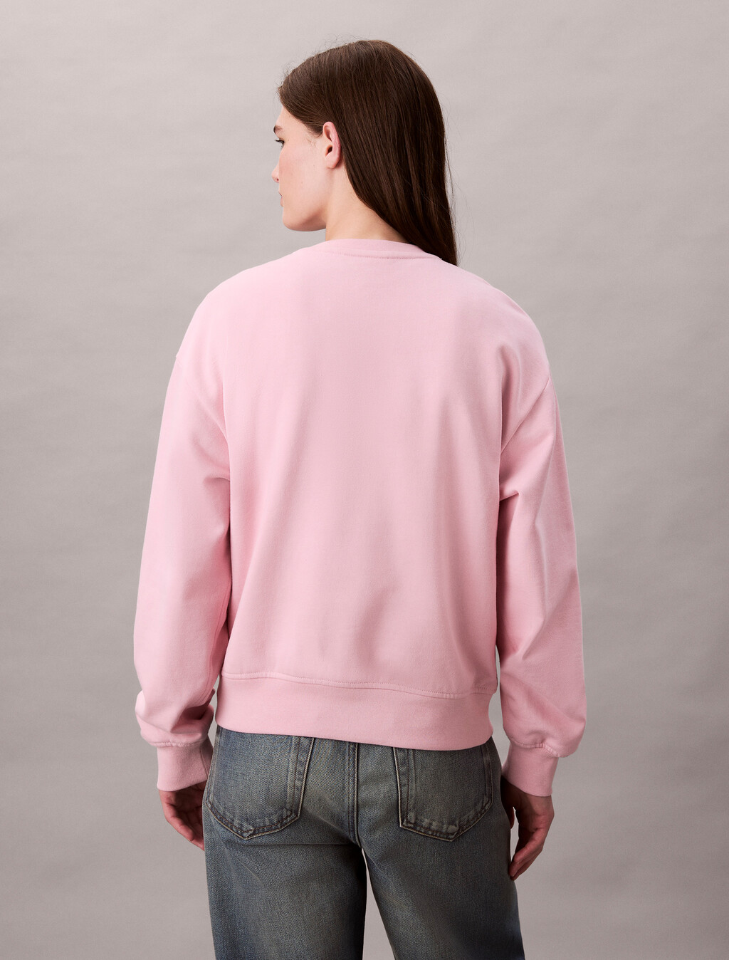 Cropped Monogram Sweatshirt, Pink Nectar, hi-res