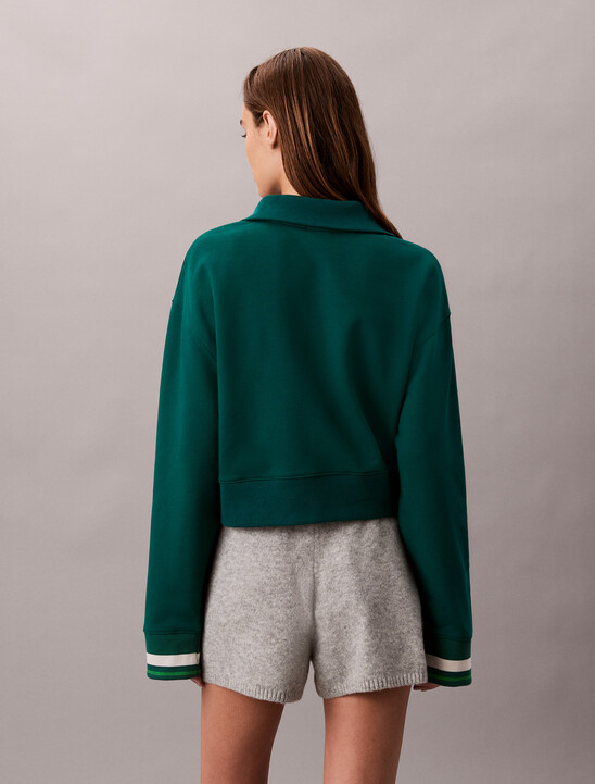 1/4 Zip Cotton Terry Sweatshirt