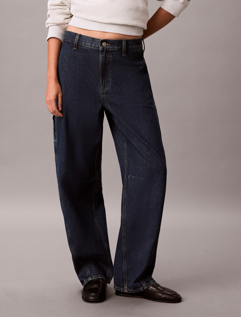 Relaxed Cargo Barrel Jeans, AUTUMN DUSK, hi-res