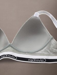 Icon Cotton Lightly Lined Plunge Bra, B10 Grey Heather, hi-res