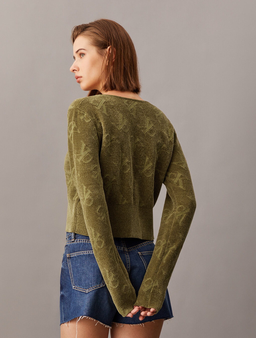 2 In 1 Cashmere Cardigan, Gothic Olive, hi-res