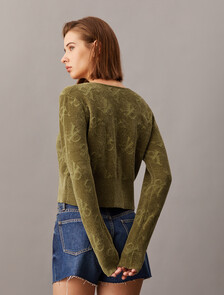 2 In 1 Cashmere Cardigan, Gothic Olive, hi-res