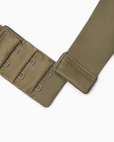 Tailored Logo Push Up Plunge Bra, Olive, hi-res
