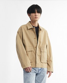 CALVIN KLEIN DOUBLE POCKET TWILL JACKET, Travertine, hi-res