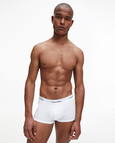 Cotton Stretch 3 Pack Low Rise Trunk, 1 Black / 1 White / 1 Grey Heather, hi-res