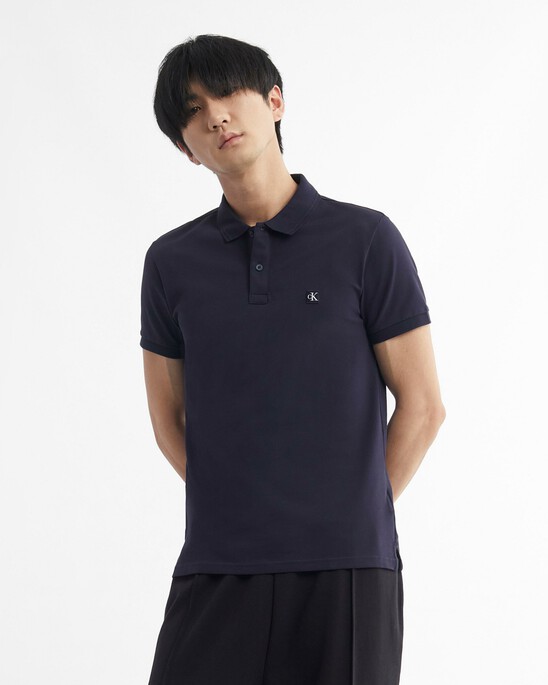 PIMA COTTON STRETCH RAISED COLLAR SLIM POLO